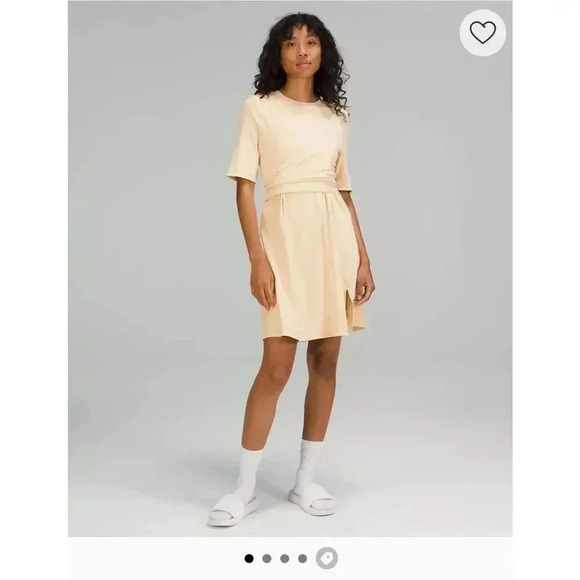 Lulelemon Wrap-Front T-Shirt Dress color Prosecco Size 6/8 - Picture 1 of 6